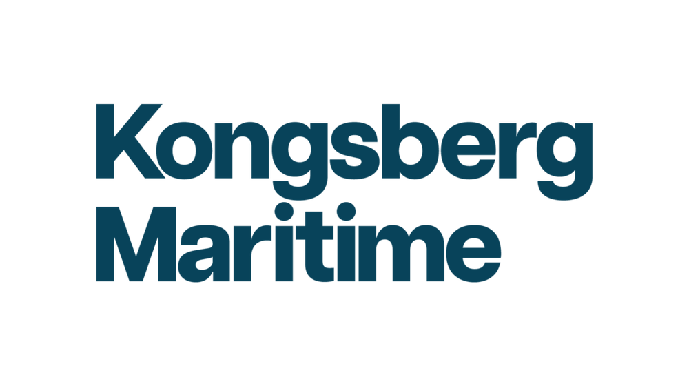 Kongsberg Maritime stacked blue wordmark