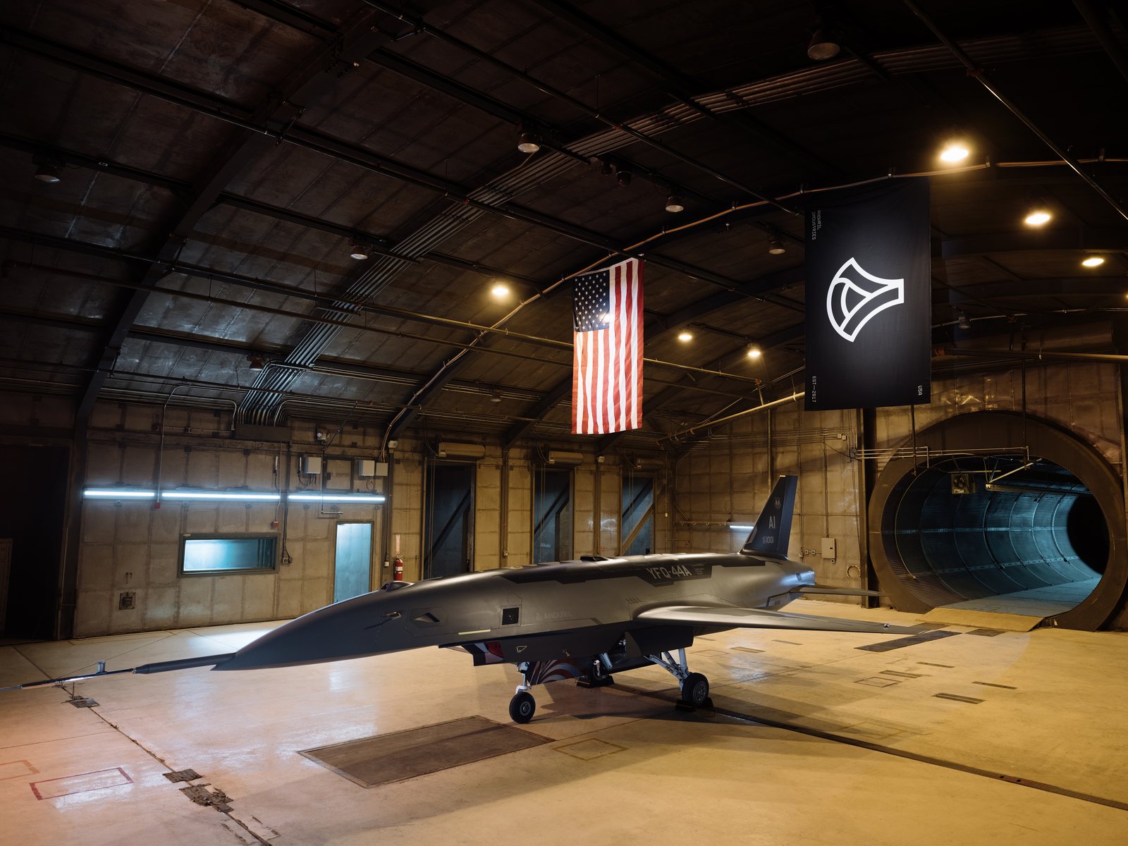 Anduril YFQ-44A uncrewed combat aircraft staged for ground testing