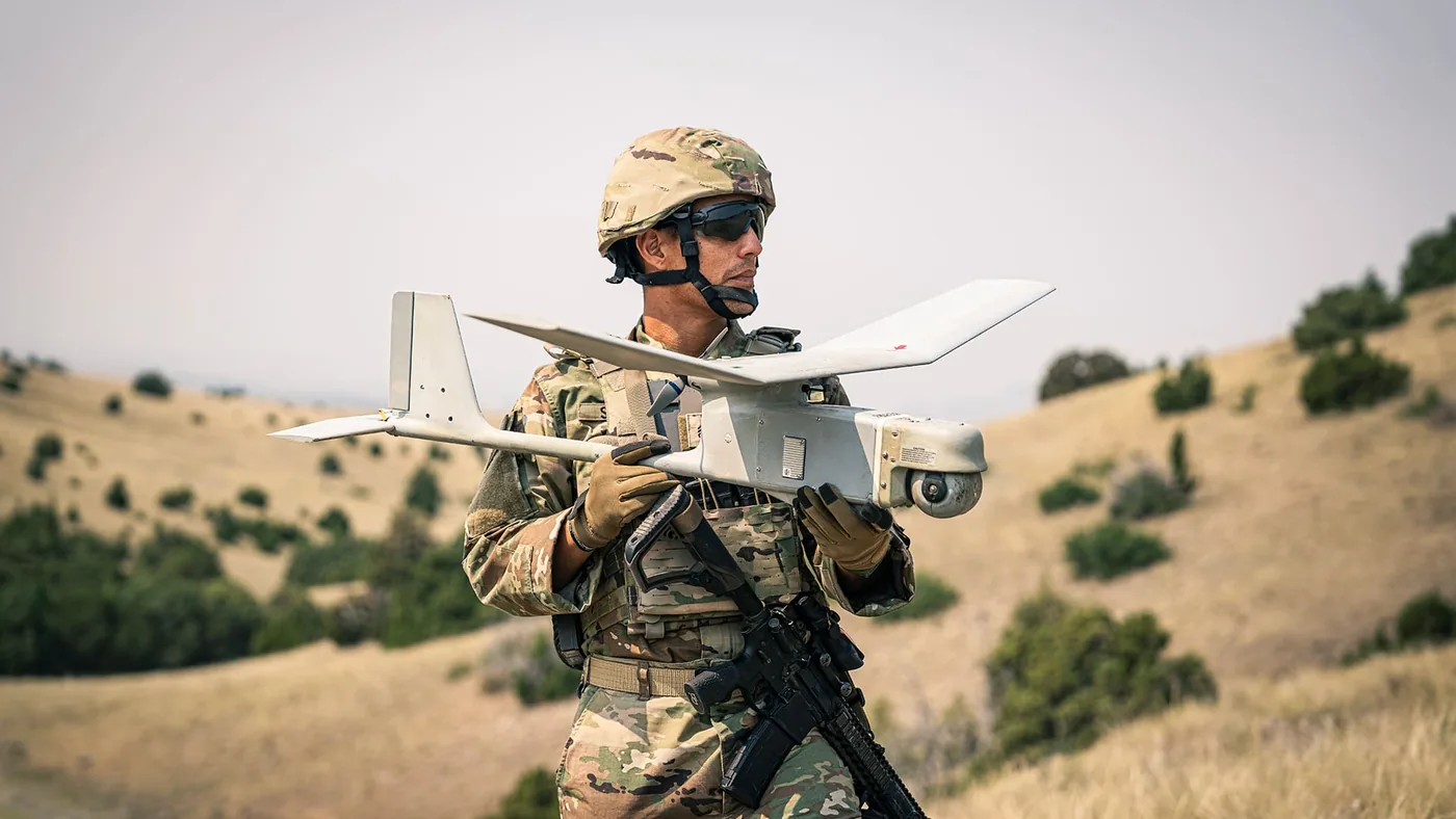 AeroVironment Raven B small unmanned aircraft in flight