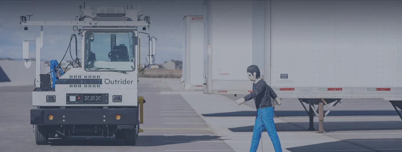 Outrider autonomous yard truck with trailer
