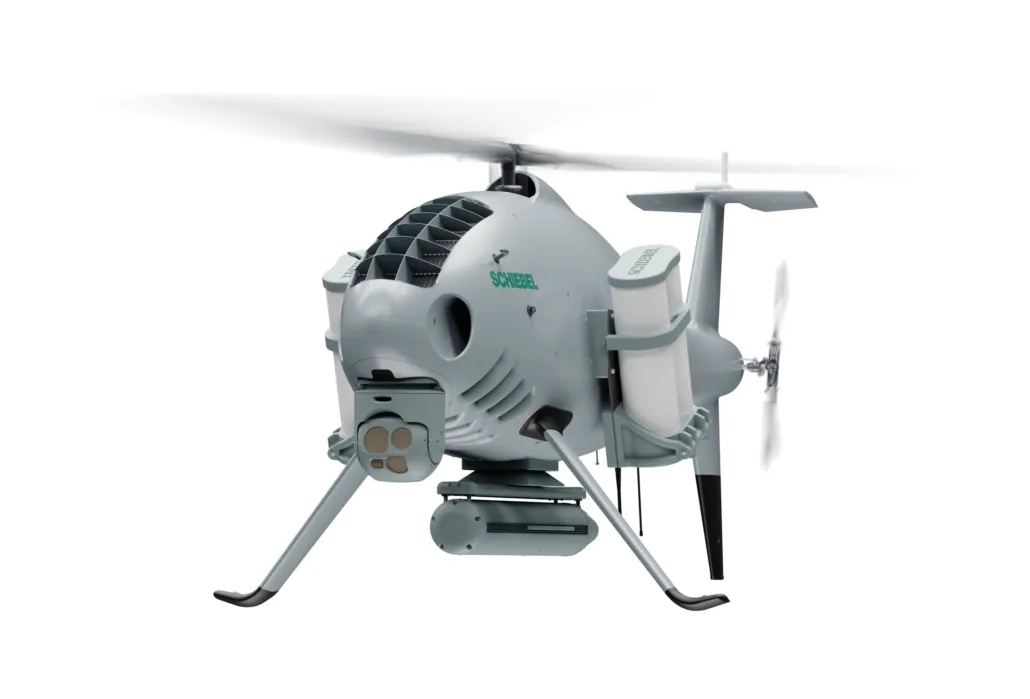 Schiebel CAMCOPTER S-100 unmanned helicopter in flight
