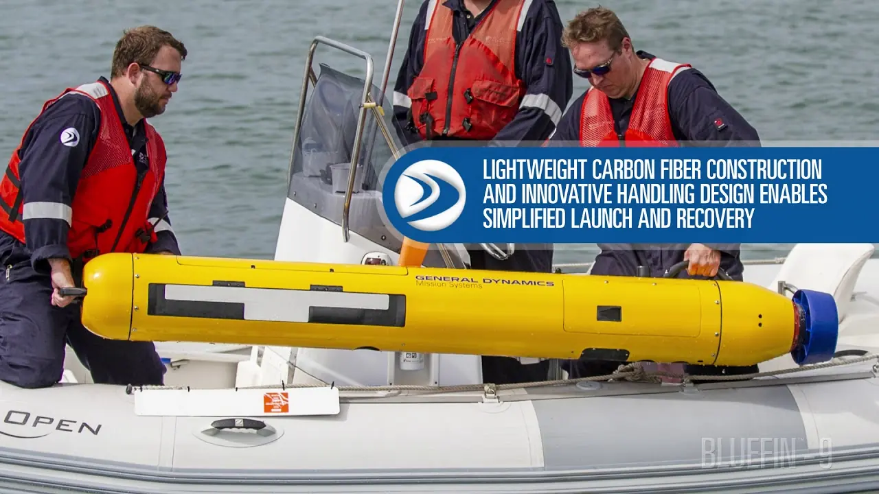 Official launch-video thumbnail showing the Bluefin-9 UUV.