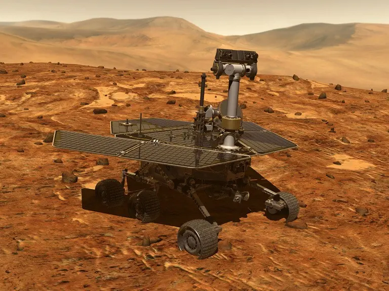 NASA mission image depicting the Opportunity rover.