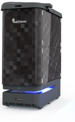 Aethon Zena autonomous delivery robot with closed cargo doors
