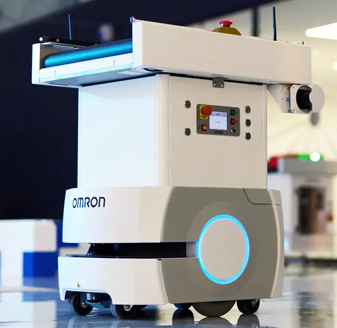 OMRON LD-60 autonomous mobile robot with conveyor top