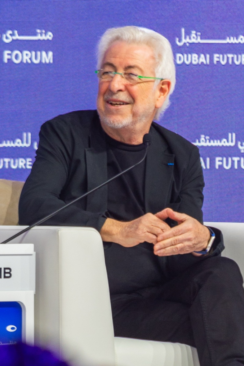 Roboticist Oussama Khatib seated on a panel at the 2024 Dubai Future Forum
